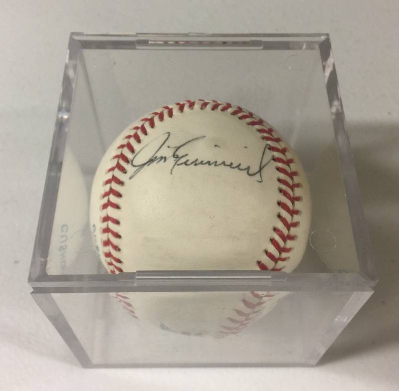 lot 1119 image: Signed Jim Eisenreich Kansas City Royals Officially Signed American League Baseball in Acrylic Case