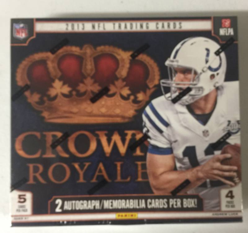 lot 1123 image: Sealed 2013 Panini Crown Royale Football Factory Wax Box with 4 Packs & Guaranteed Two Autograph or Relics