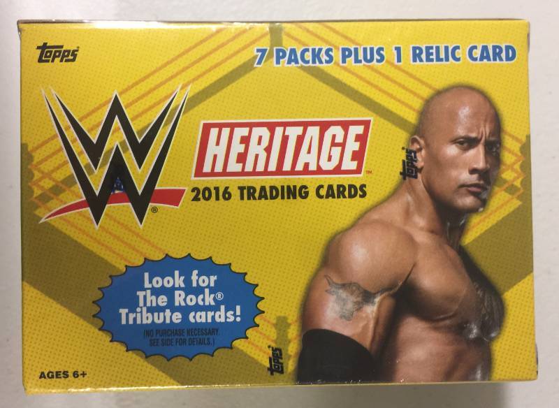 lot 1124 image: Sealed WWE Heritage Blaster Box with Seven Packs and One Relic Card Inside