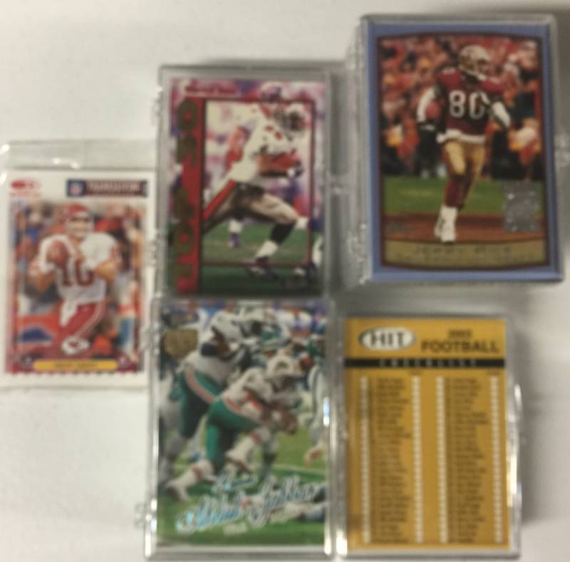 lot 1135 image: Four Complete Football Trading Card Sets - 2000 Topps Opening Day, 1998 Ultra Top 50, 2003 Hit Rookie Set, Ultra Top 30 Set