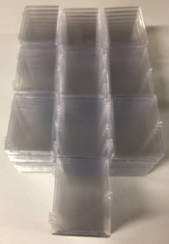 lot 1137 image: 100 Count Like New Acrylic Storage Boxes for Regular Sized Sports Cards - 15 Count Boxes