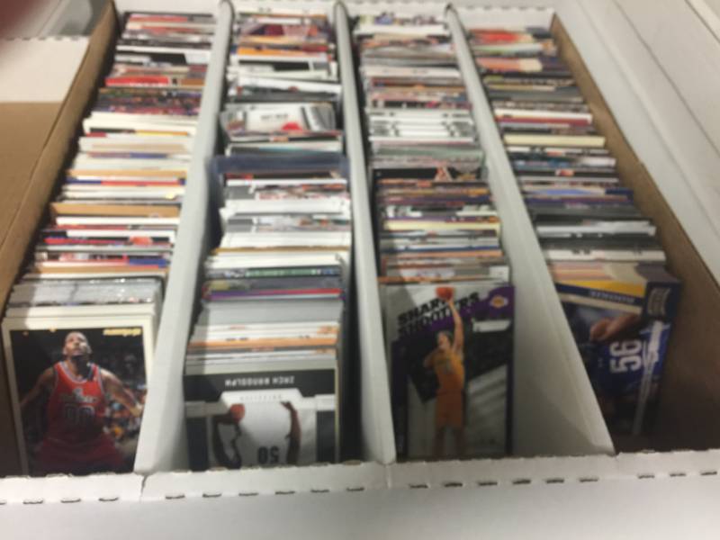 lot 1138 image: 3,200 Count Box or Four Row Box of Basketball, Football, Baseball Cards Loaded With Stars, Rookies, Inserts