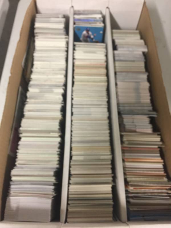 lot 1139 image: Totally Random 3,000 Count Box of Baseball, Football, Basketball Cards