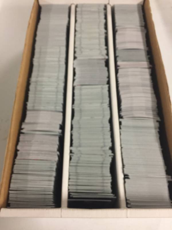 lot 1145 image: Packed Full 3,000 Count (3 Row) Box of New Basketball Cards with Premium Products Select, Prizm, & More
