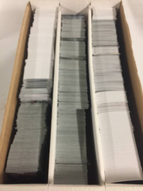 lot 1146 image: Packed Full 3,000 Count (3 Row) Box of New Football Cards Mostly 2015 with Premium Products Contenders, Topps Chrome, Topps Chrome Mini, & More
