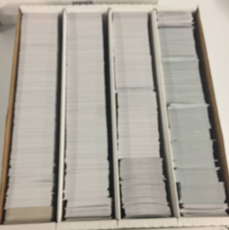 lot 1148 image: Packed Full 3,200 Count (4 Row) Box of New Basketball Cards with Premium Products Marquee, Prizm, & More
