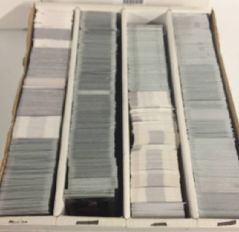 lot 1150 image: Packed Full 3,200 Count (4 Row) Box of New Basketball Cards with Premium Products Select, Prizm, & More