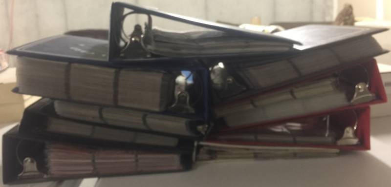 lot 1165 image: Lot of Nine Binders Loaded With All Different Sports Trading Cards