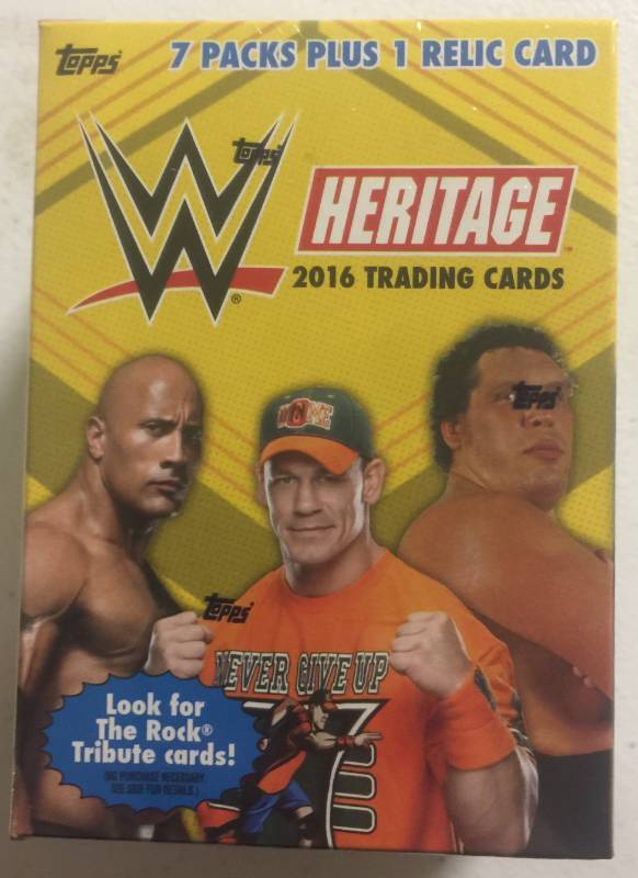 lot 1155 image: Sealed WWE Heritage Blaster Box with Seven Packs and One Relic Card Inside