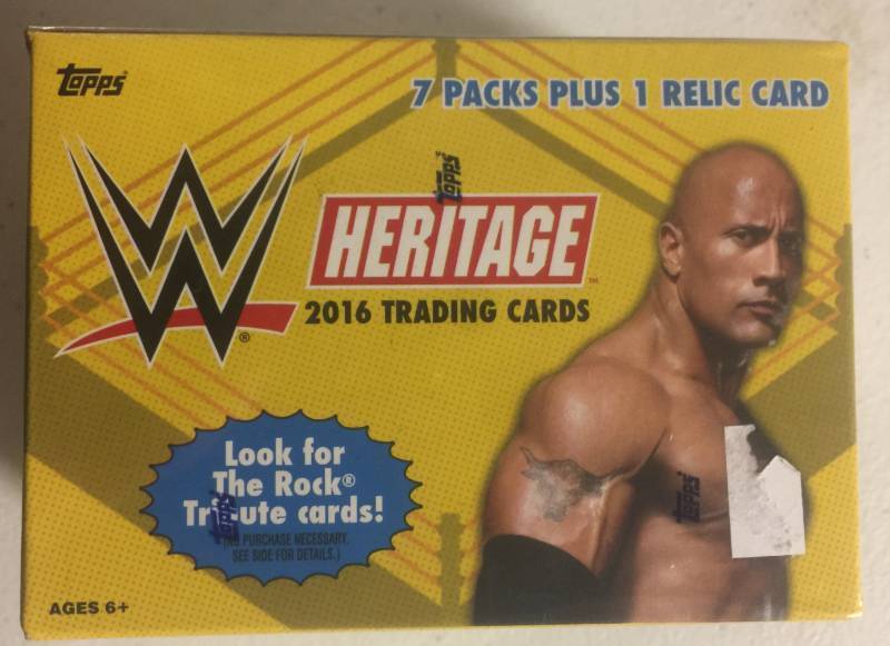 lot 1156 image: Sealed WWE Heritage Blaster Box with Seven Packs and One Relic Card Inside
