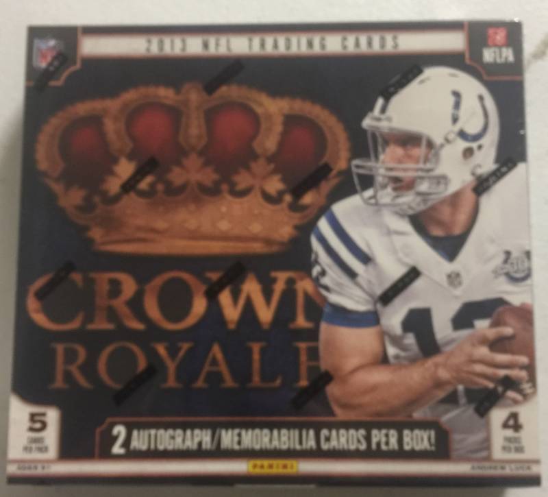lot 1158 image: Sealed 2013 Panini Crown Royale Football Factory Wax Box with 4 Packs & Guaranteed Two Autograph or Relics