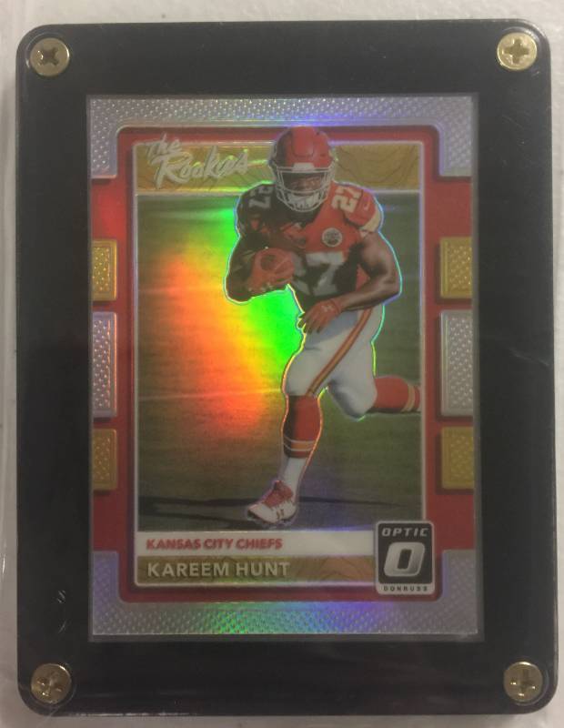 lot 1160 image: 2017 Donruss Optic Kareem Hunt The Rookies In Acrylic Holder Kansas City Chiefs