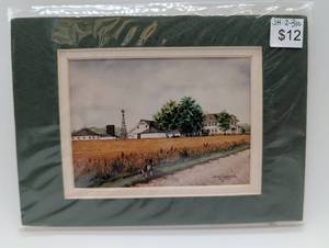 Rural Farm Scene Art Print by Lawrence KS Artist Julie Hammer