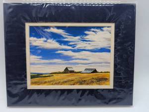 Farm Landscape Print by Artist Julie Hammer, Matted