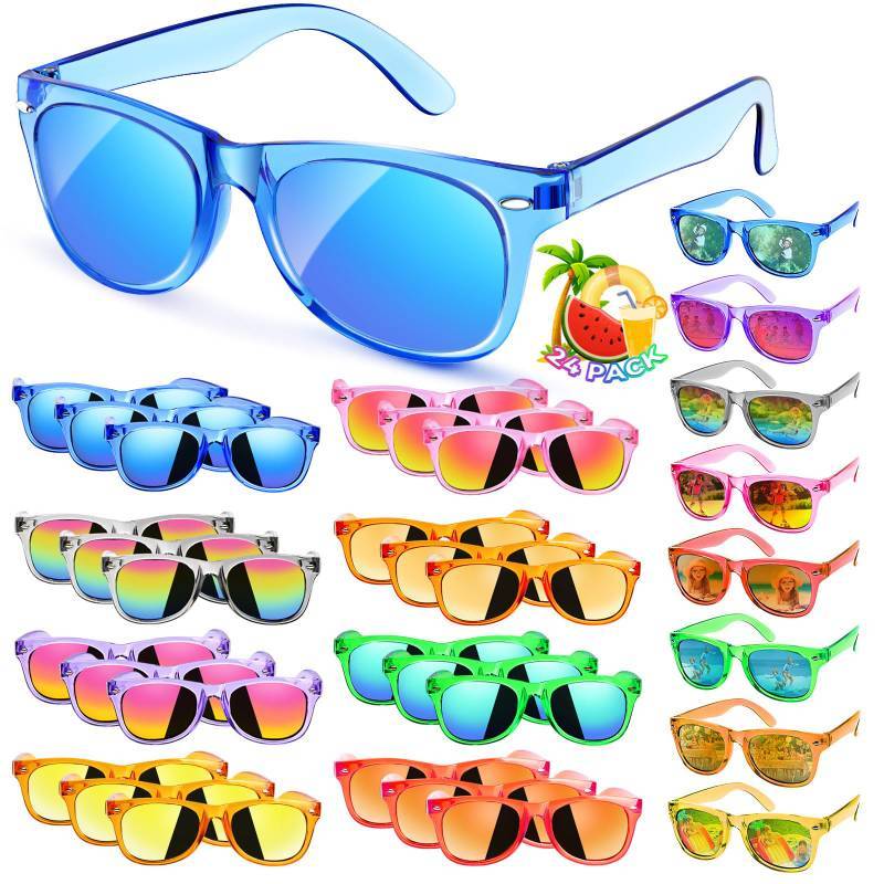 lot 3454 image: Kids Sunglasses Bulk Party Favors - 24Packs Boys Girls Sunglasses for Kids Age 3-8, Neon Sunglass with UV400 Protection, Goodie Bags Stuffers for Kid Birthday Party Supplies, End of Year Student Gifts