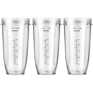 lot 3317 image: MEET JUICE 3-Pack 24oz Ninja Blender Cups, Blender Replacement Parts Compatible with Ninja Auto-iQ Series Blenders BL480 BL481 BL482 BL640 BL682 BL2012 BN801