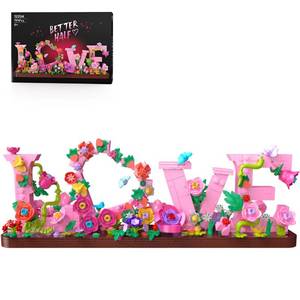 lot 3334 image: LOVE Heart Floral Building Kit, 791PCS DIY Romantic Flower Brick Set, Creative Anniversaries Gifts for Women & Men, ValentinesMothers Day, Home & Desk Decor, Present for Ages 6 Kids Girls Adult