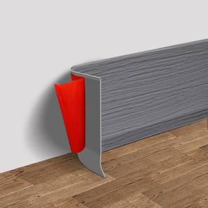 lot 3355 image: FONUNO Vinyl Wall Base Baseboard Molding Trim 4 Flexible Self Adhesive Rubber Wall Base Moulding Trim Peel and Stick Design, 4 Inch x 20 Feet, Medium Grey Wood Grain