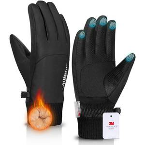 lot 3372 image: rivmount Winter Gloves made with 3 M InsulationWaterproofTouchscreen for Women Men, Thermal Warm Gloves for Cold Weather Outdoor, Running, Cycling, Ski, Snow, Daily, Hiking, Black Size S