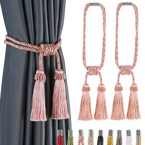 lot 3396 image: Fenghuangwu Magnetic Curtain Tiebacks Tassel Curtain Tieback Modern Handmade Tie Backs,Decorative Tassel Holdback for Draperies,Window Decor (Mix Pink, 2 Pack)