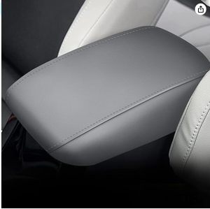 lot 3413 image: AOMSAZTO Armrest Cover for 2008-2014 Toyota Highlander Middle Console Covers Leather Light Gray