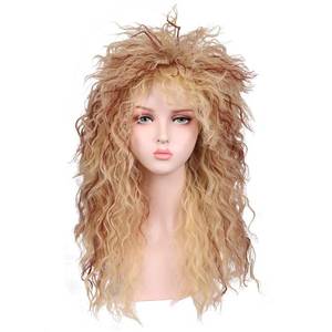 lot 3421 image: FantaLook Women Long Curly 80s Blonde with Reddish Brown Cosplay Wig