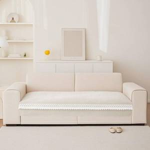lot 3447 image: VClife Couch Cover Sofa Cover for Dog Cat, Non Slip Sofa Couch Cover for 3-4 Cushion Couch Sofa, Washable Slipcover Sectional Sofa Cover, Modern Beige Herringbone Jacquard, 35.4x94.5 inch (1 Piece)