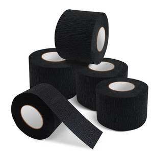 lot 3451 image: NICEMOVIC 5 Rolls Disposable Barber Paper Neck Strips Barber Accessories, Professional Barber Supplies Stretchy Paper Neck Strips for Salon Haircut Styling-Black