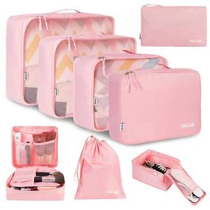 lot 3457 image: BAGAIL 8 Set Packing Cubes Luggage Packing Organizers for Travel Accessories-Blush Pink