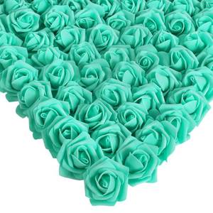 lot 3470 image: INSUNSIX Fake Roses,200PCS Artificial Stemless Roses 1.97in Foam Roses Flower Heads for Craft DIY Wedding Party Home Decoration(Teal Green)