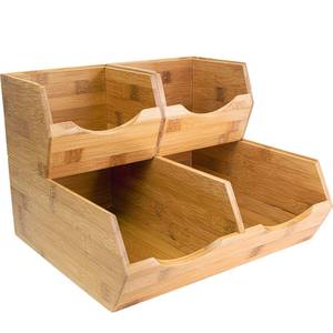 lot 3488 image: HOMESTEAD Bamboo Pantry Storage Bins Potato &amp Onion Storage Bin for Pantry Organizers, Produce Organizer Set of 3 Slide out Bin Access