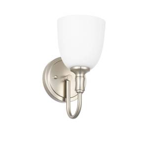 lot 3493 image: (2-Pack) Ntsunxeko Vintage Traditional 1-Light Indoor Wall Sconce with Frosted Glass Bathroom Bedroom Hallway, 10.6 H x 5.3 W, Brushed Nickel