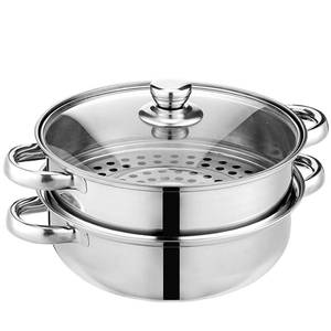 lot 3498 image: Steamer Pot for Cooking Large Capacity 11.8 inch Steamer Pot, 2-tier Multipurpose 188 Stainless Steel Steam Pot Cookware with Lid for Vegetable, Dumpling, Stock, Sauce, Food