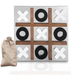 lot 3499 image: Play Platoon Metal & Wood Magnetic Tic Tac Toe Wall Mounted Games - 13.5 Inch Table Top Playroom Decor or Wall Mounted Room Decor - Rustic Board Game, Room Accessories
