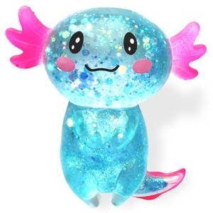 lot 3520 image: Axolotl Squishy Stress Relief Toy Glitter Fidget Toys Cute Malt Sugar Axolotl Toy Fidget Toys for Kids Youth Adult, Party Favors Anxiety Relief Squishy Toys(Blue)