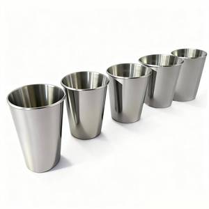 lot 3550 image: HAMIZHONGTAI 5 Pack 10 oz Stainless Steel Cups for Kids,Childrens Pint Cups, Stackable Metal Cups for Home & Outdoor Activities, BPA Free Healthy Unbreakable Premium Metal Drinking Glasses