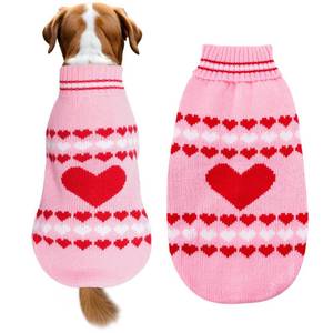 lot 3558 image: Topbuti Dog Sweater Turtleneck Pet Sweaters Winter Coat Apparel Warm Knitted Holiday Clothes for Cat and Puppy (Large)