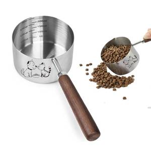 lot 3563 image: 1 Cup Dog Cat Food Scoop, OHOLA Stainless Steel Dog Food Measuring Cup, Precision Scale Measurements (Stylish Pattern)