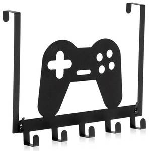 lot 3576 image: Reallnaive Game Over The Door Hooks Gamer Bathroom Decor Gamepad Hanger Wall Mount Rack Holder for Towel, Hat, Coat, Cloth, Keychain, Bag, Teen Boy Room Gift Decor