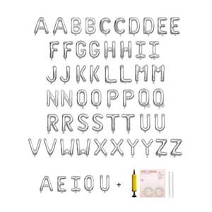 lot 3585 image: Jolixiraz 58 PCS Letter Balloons Alphabet Letters 2 Sets A- Z & 1 Sets AEIOU 16 - Inch Mylar Foil Balloons Set for WeddingBirthdaysAnnivsGrads party Decoration Banner Custom Phrase (silver)