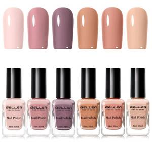 lot 3586 image: GELLEN Nail Polish Neutral Earth Tones, Nude Dusty Rose Fall Winter Air Dry Regular Nail Polish 6-color Set for Finger Toe Nails Home Salon All Seasons, Not UV Gel, Hema Free, Non Toxic, TPO Free