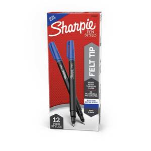 lot 3591 image: Sharpie Felt Tip Pens, Fine Point (0.4mm), Blue, 8 Count