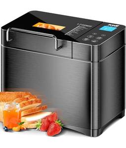 lot 1856 image: KBS Premium 2LB Convection Bread Maker Dual Heaters, 710W Stainless Steel 17-in-1 Bread Machine