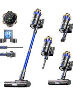 lot 1857 image: Cordless Vacuum Cleaner, Upgraded 650W 55KPA 70Mins Cordless Stick Vacuum Cleaner with Self-Standing and Touch Screen,