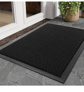 lot 1860 image: tchdio Front Door Mat Outside Entrance, Dirt Trapper Doormat-Entrance Welcome Matt Durable, Heavy Duty Entry Mat Non Slip Rubber Mats for Outside Stain Resist Door Mats for Entryway, 24x47 Black