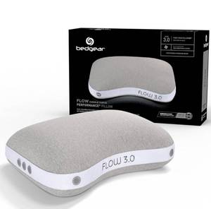 lot 1885 image: Bedgear Flow Cuddle Curve Pillow - Size 3.0 - Breathable Side Sleeper Pillow - Hybrid Design Bed Pillow - Hypoallergenic and Removable Cover - 20 W x 26 L x 6.5 H