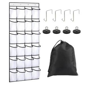 lot 1918 image: Esoes Cruise Ship Magnetic Door Organizer, 24 Pockets Magnetic Behind the Door Shoe Rack-4 Strong Anti-Scratch Magnets, Over the Door Organizer Cruise Essentials Storage for Cruise Cabin Travel