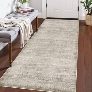 lot 1933 image: Washable 3x6 Neutral Area Rugs Water-Resistant Kitchen Rug Low Pile Soft Beside Carpet for Bedroom Nursery Anti-Slip Entryway Bathroom Runner Rug Thin Distressed Hallway Floor Mat(3x6,BeigeIvory)