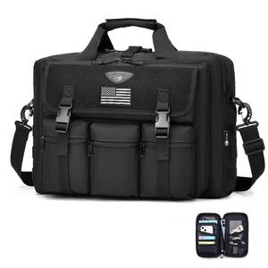 lot 1943 image: Large Tactical Laptop Bag for Men, Military 17.3 Inch Computer Bag Briefcase with Passport Wallet, Carry on Messenger Bag