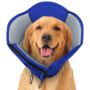 lot 1944 image: SUNFURA Dog Cones for Large Dogs, Soft Pet Cone Stop Licking After Surgery, Adjustable Pet E-Collar Alternative for Wound Healing, Blue X-Large